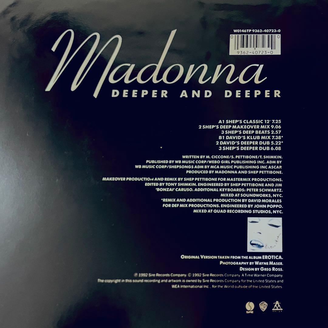 Madonna　Deeper And Deeper　マドンナ　レコード　12”
