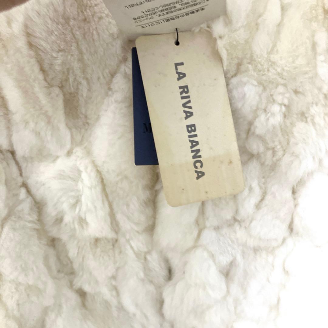 【極美品・タグ付】レッキスファーコート スタンド　ホワイト　アイボリー　M