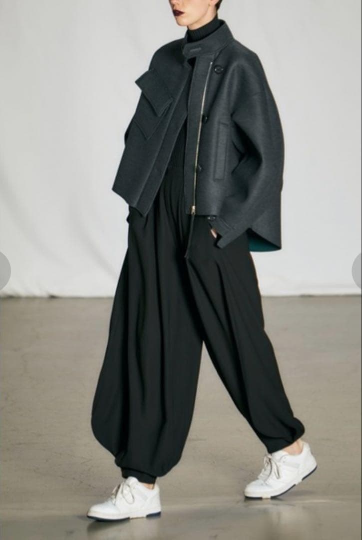 美品✨2022AW エンフォルド　ウールボンディング ショートコート　ベージュ