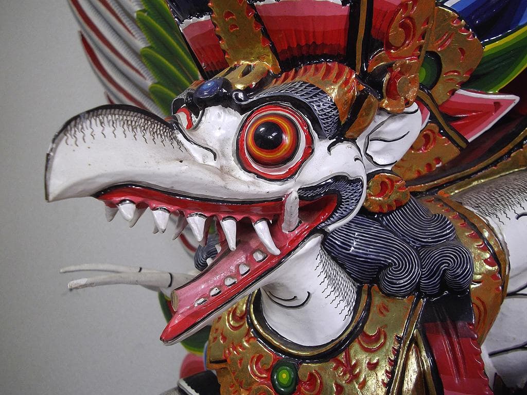 高さ110cm！ 特大ガルーダ像 彩色木彫り インドネシア バリ島