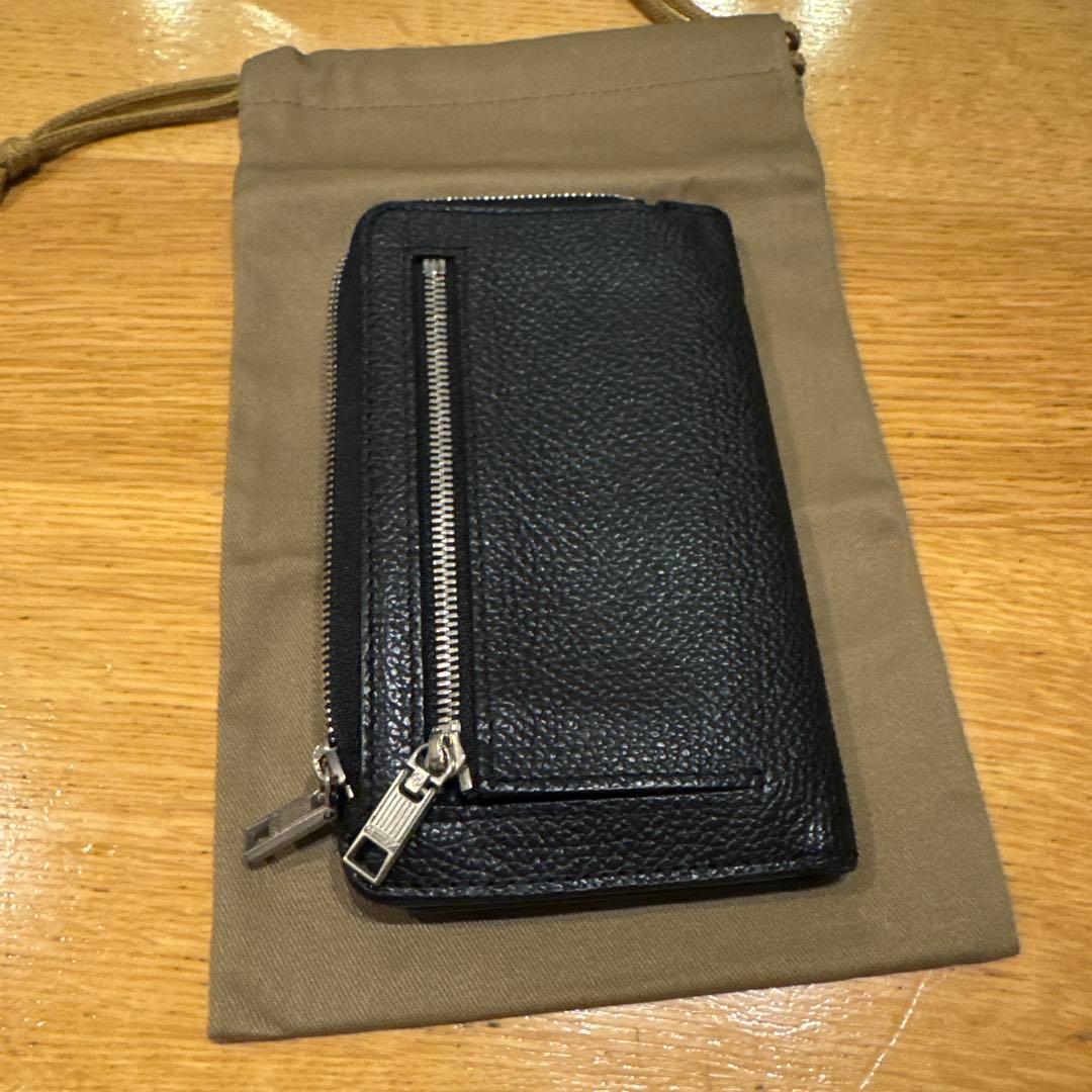 美品　AS2OV 黒 レザー 二つ折り財布 収納袋付き