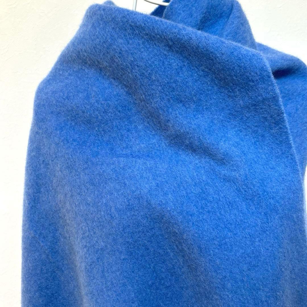 BEGG&CO ベグアンドコー　ラムウール　アンゴラ　ストール　ブルー