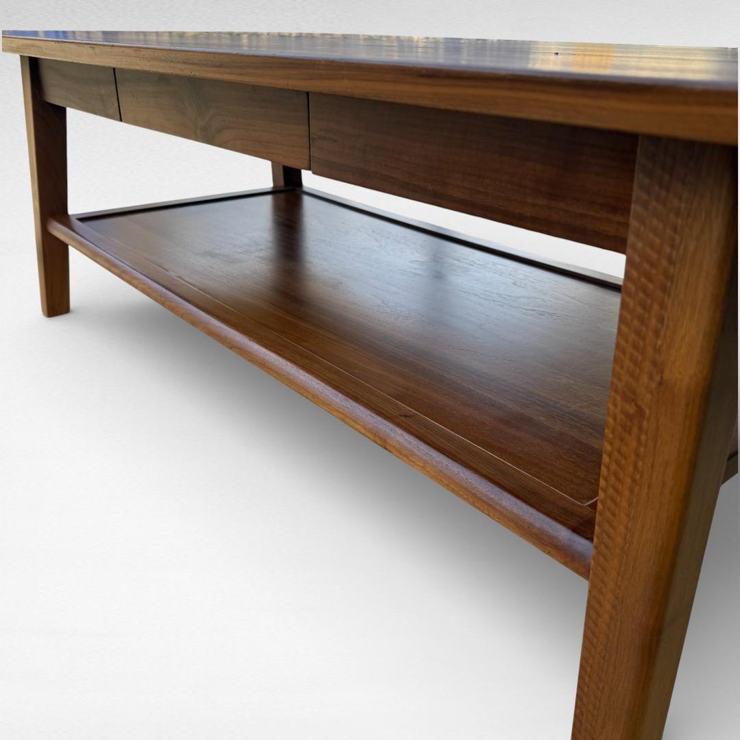 大川家具 無垢材 BRUNO ウォールナット センターテーブル115 引出し付