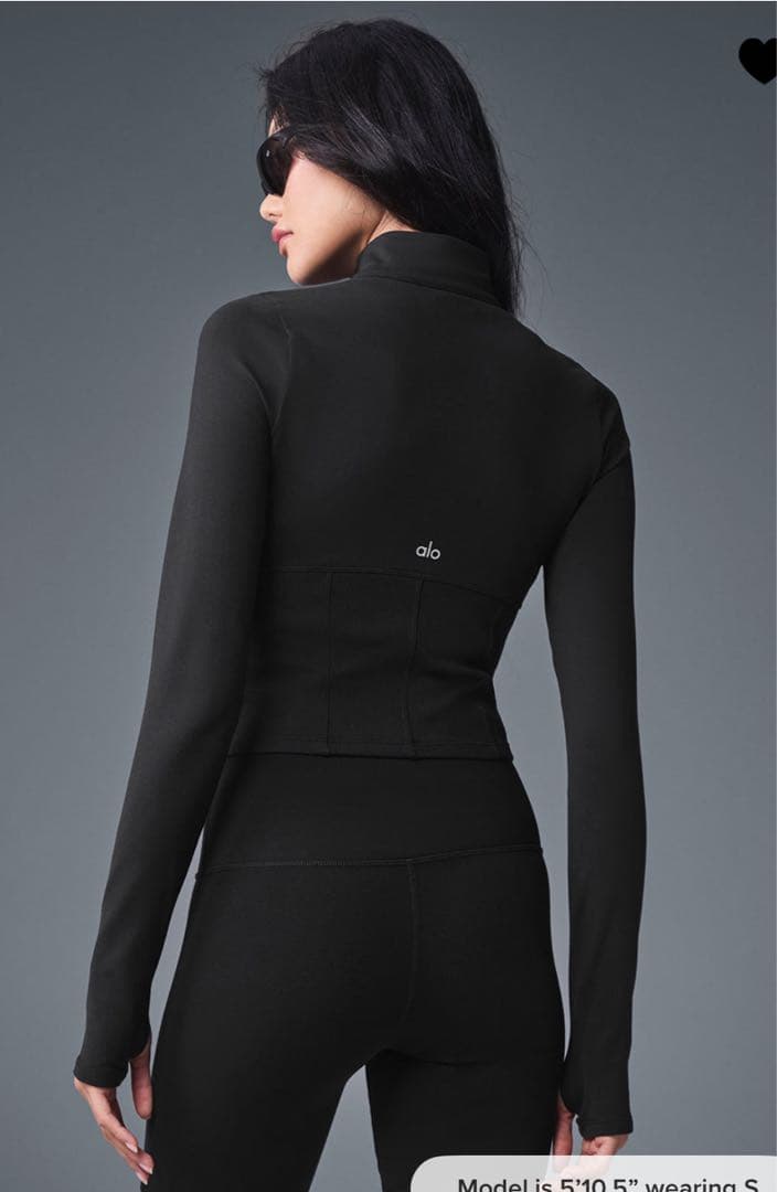 alo ブラック タイトフィットジャージ
