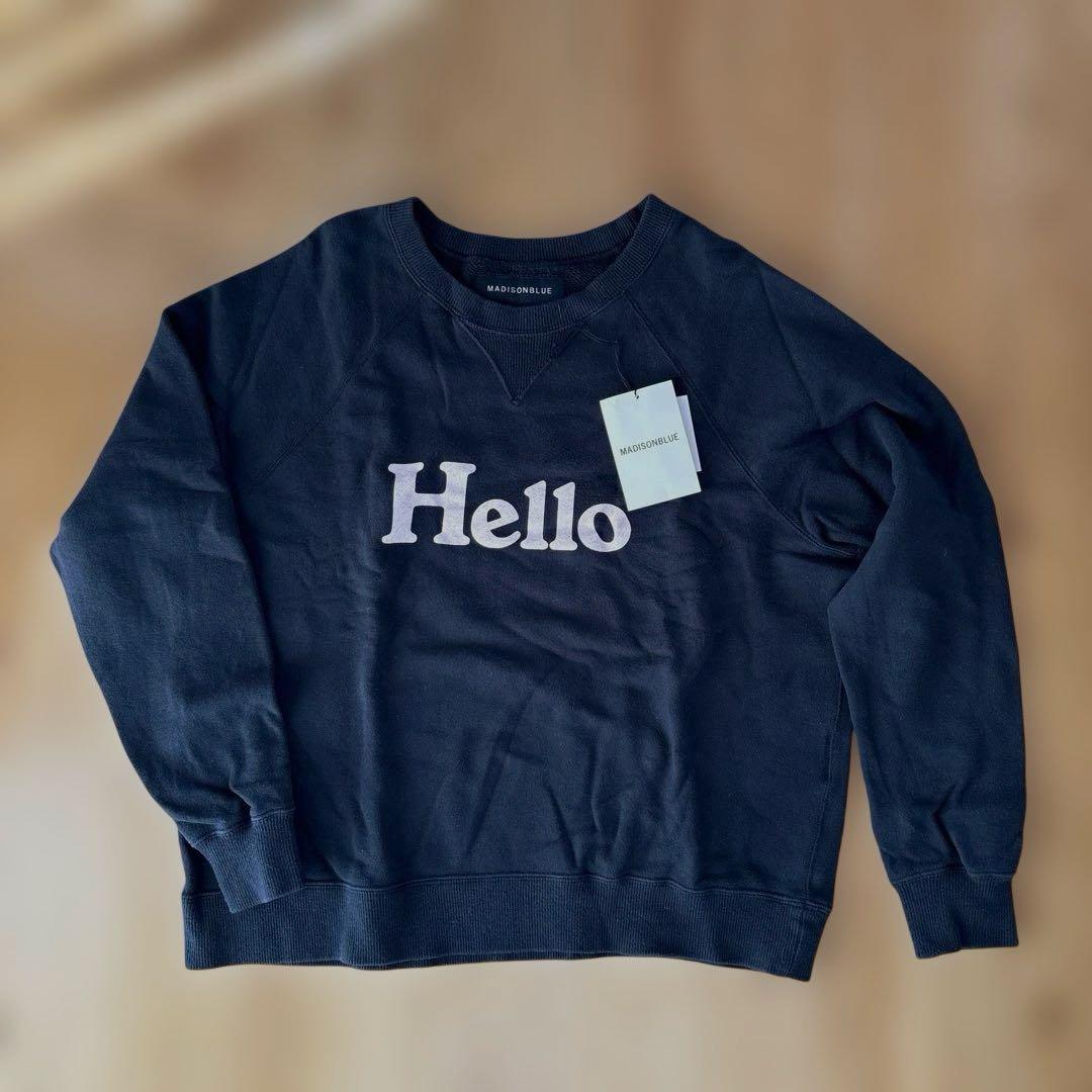 チロル　マディソンブルー　ネイビー ピンクロゴスウェット HELLO 01