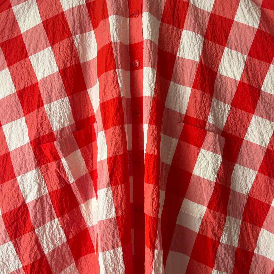 【美品】apuntob アプントビー ドロップショルダーワンピース　赤チェック