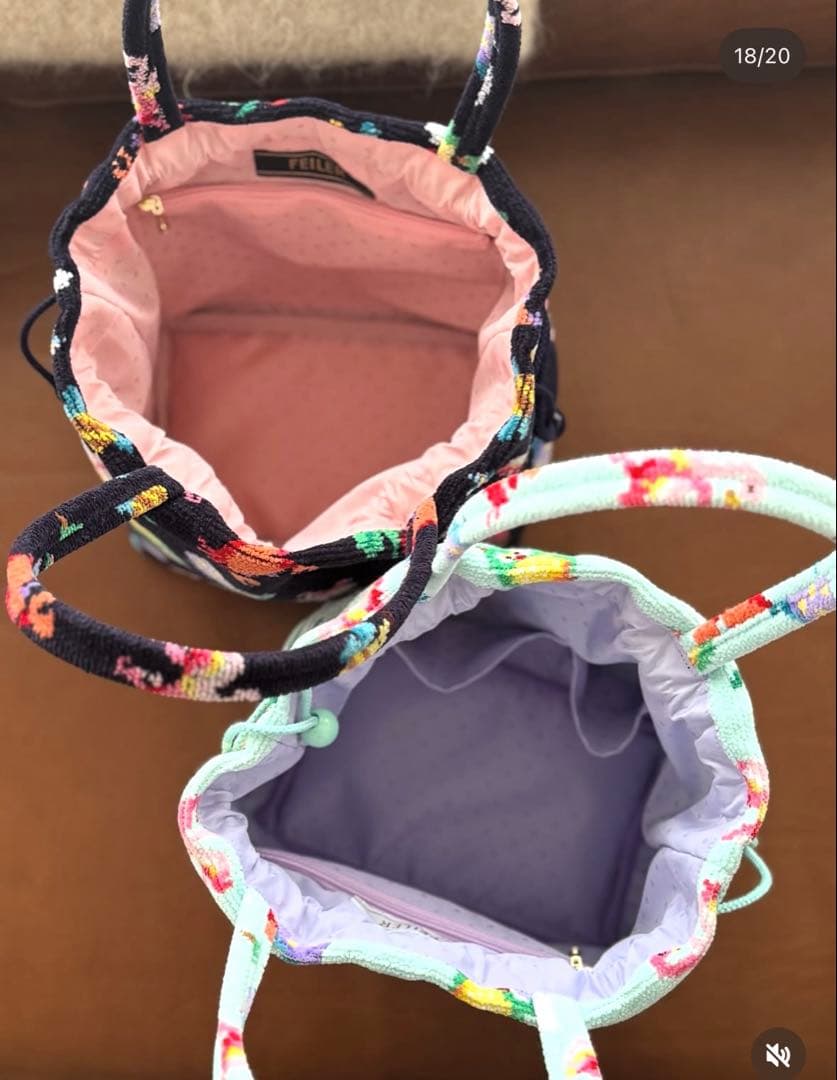 神崎恵コラボ　 カラフル動物柄 トートバッグ ミントグリーン