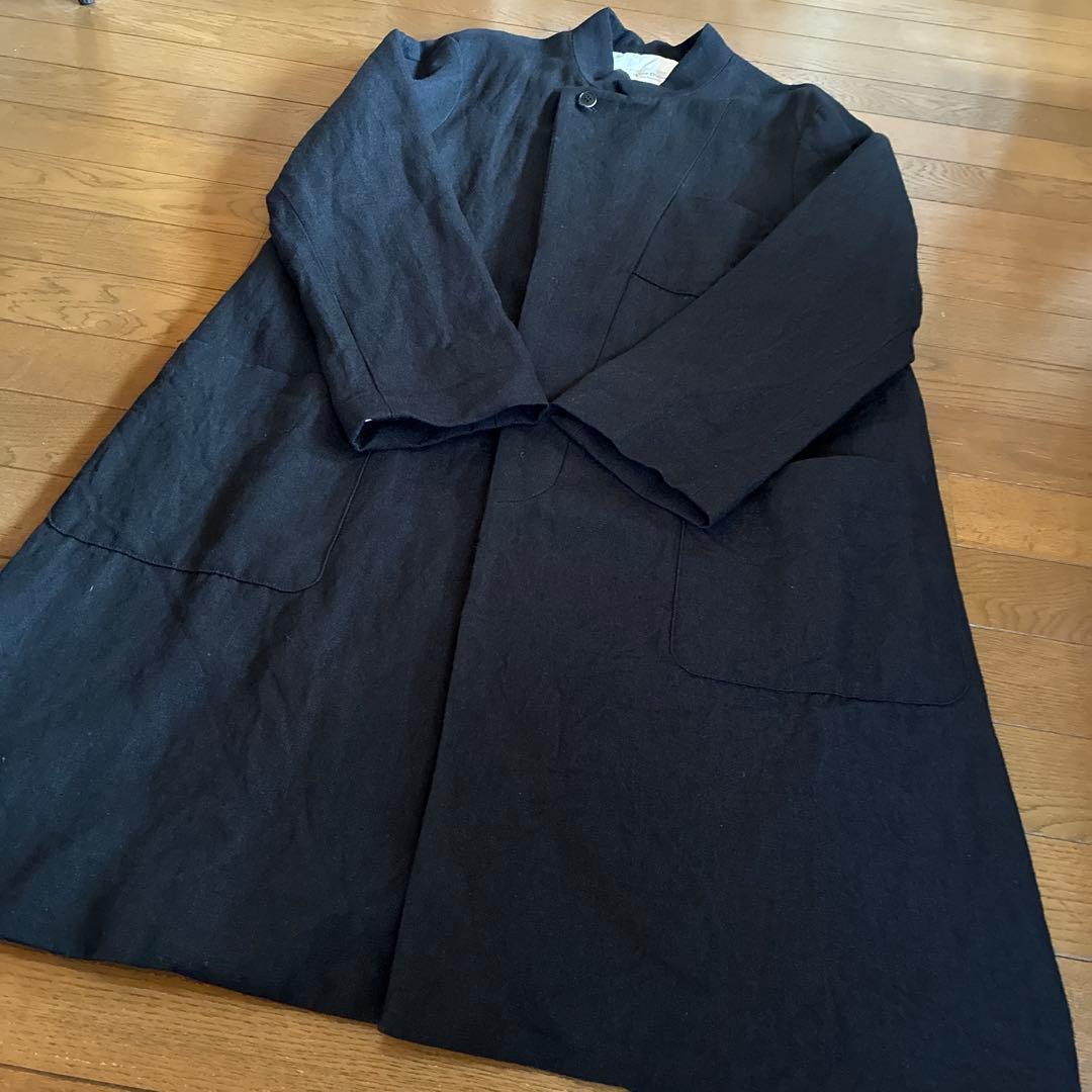 ま*お様 美品★Vlas Blomme★ウール　リネン　ロングコート　毛　麻