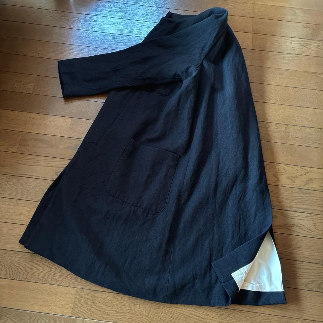 ま*お様 美品★Vlas Blomme★ウール　リネン　ロングコート　毛　麻