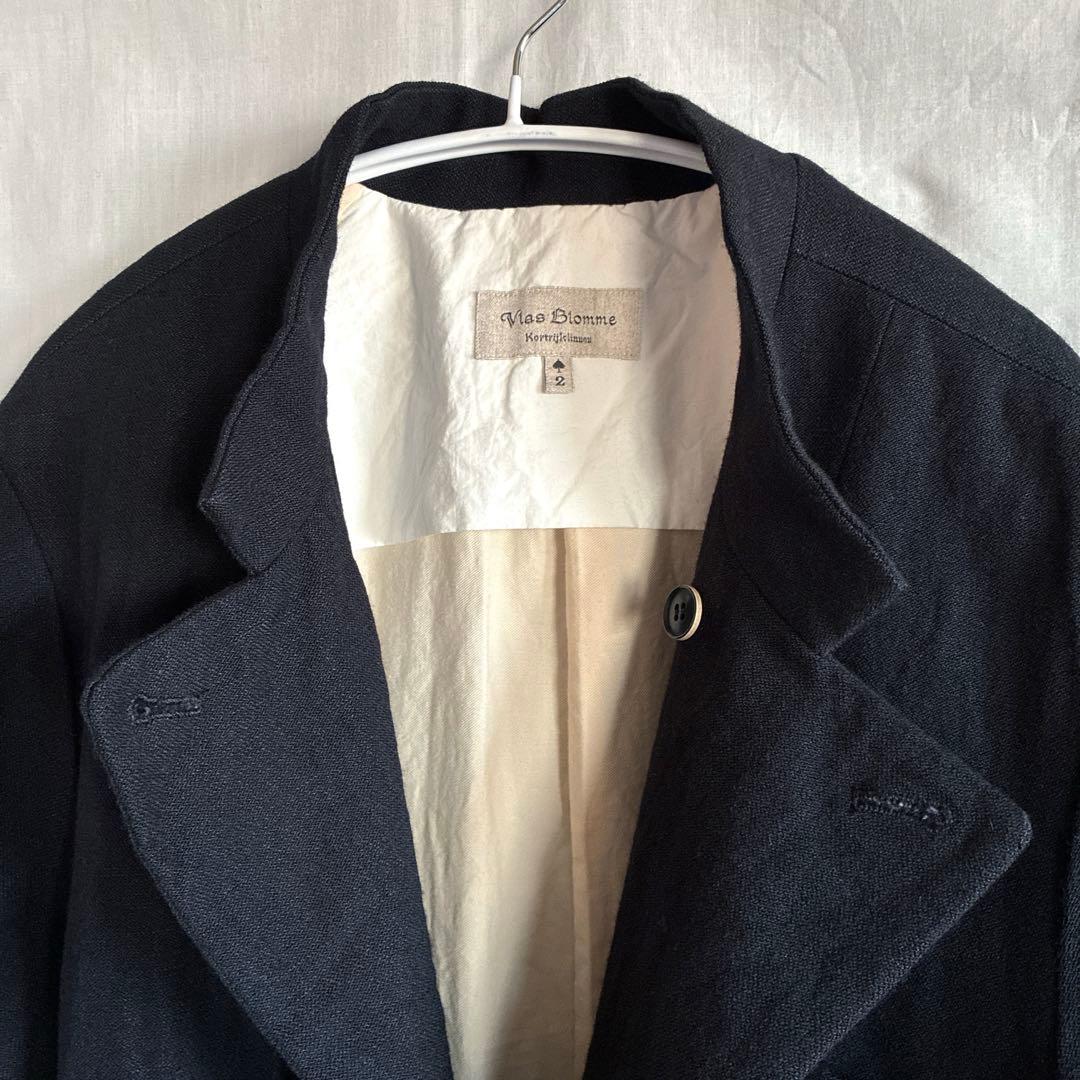 ま*お様 美品★Vlas Blomme★ウール　リネン　ロングコート　毛　麻