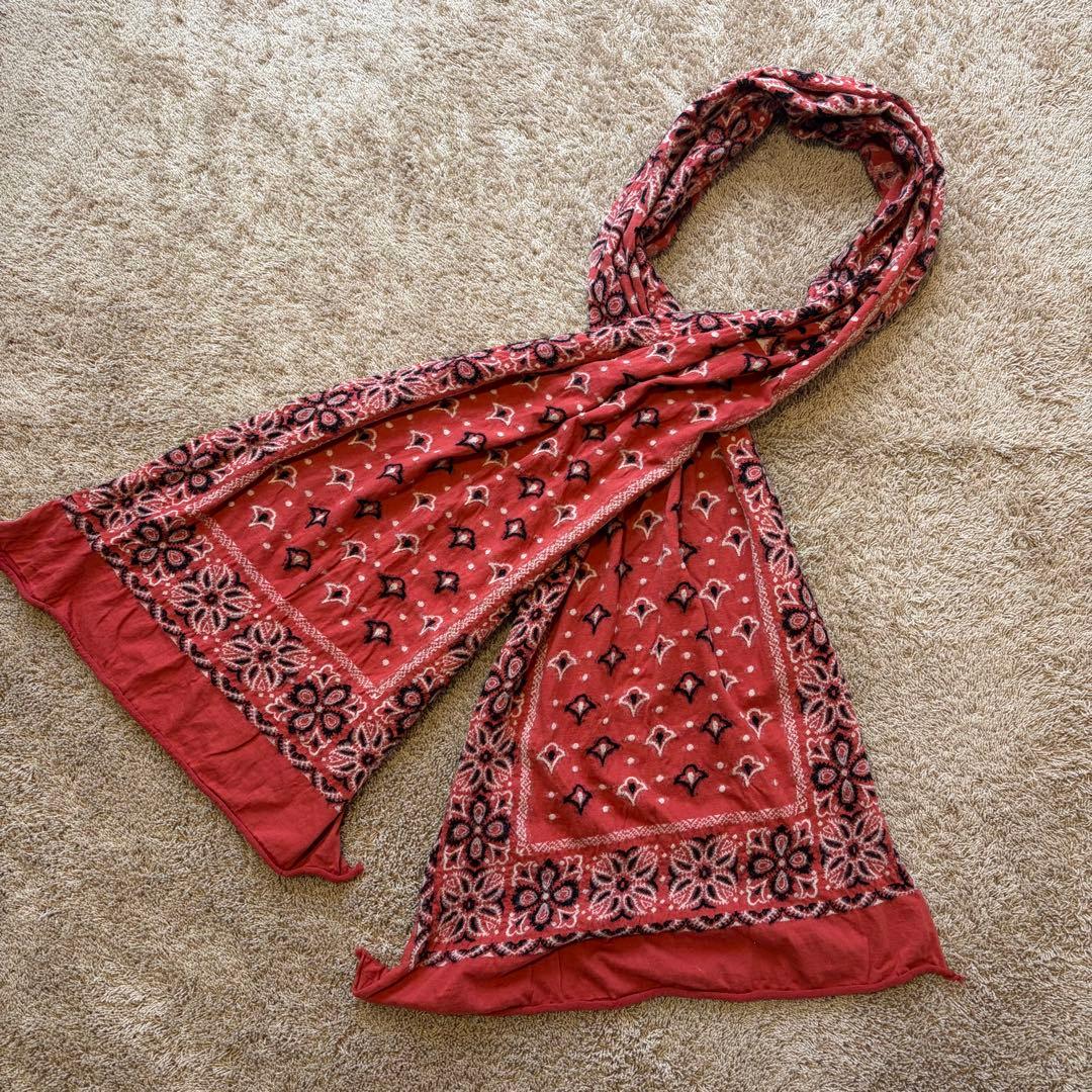 kapital縮絨ウールマフラー レッド