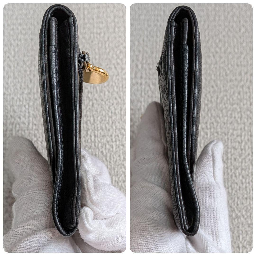 シャネル　デカココ　ミニ財布　黒　キャビアスキン　チェーンウォレット　小銭入れ