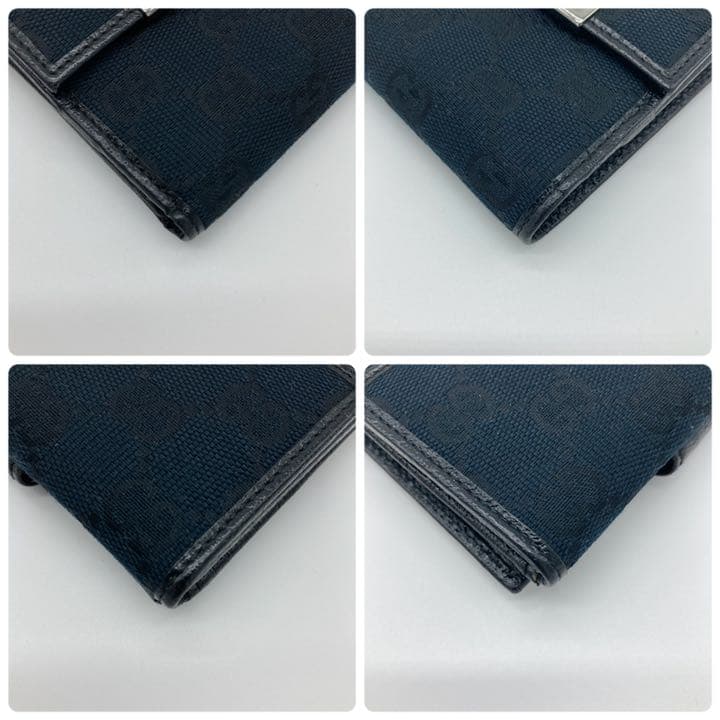 GUCCI グッチ 三つ折り財布 GG柄 キャンバス ブラック 正規品