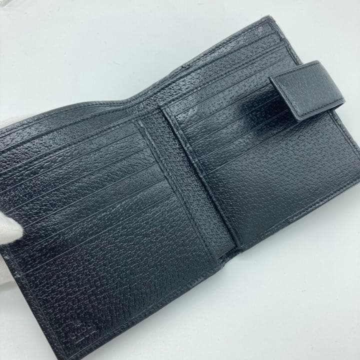 GUCCI グッチ 三つ折り財布 GG柄 キャンバス ブラック 正規品