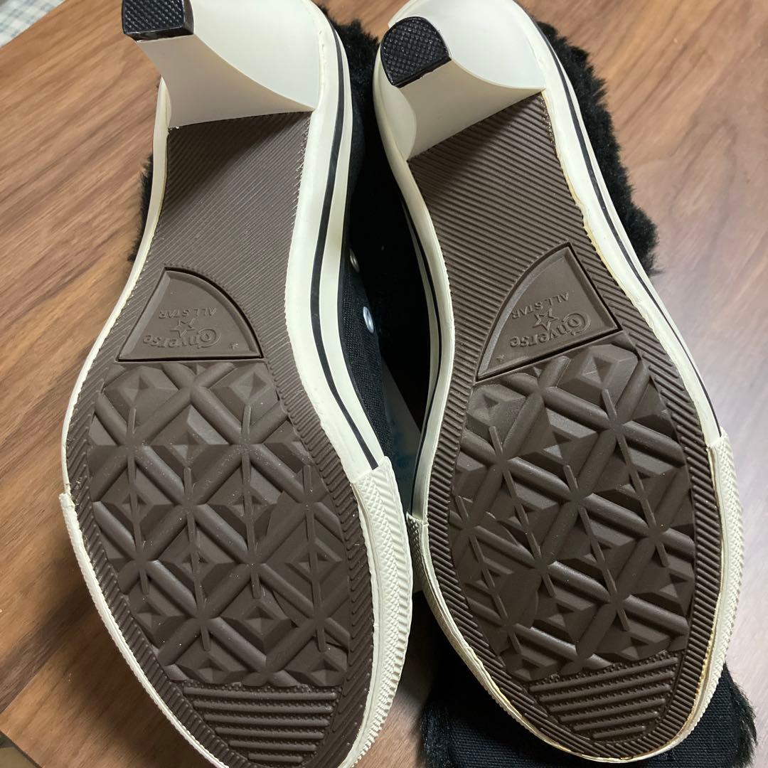 『新品』コンバース　オールスター　ボアヒール　黒