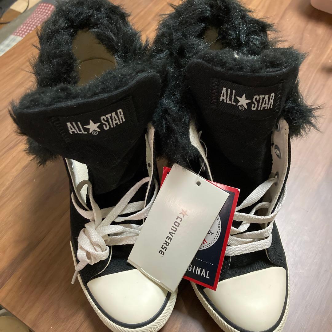 『新品』コンバース　オールスター　ボアヒール　黒