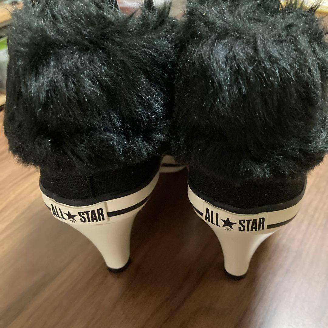 『新品』コンバース　オールスター　ボアヒール　黒