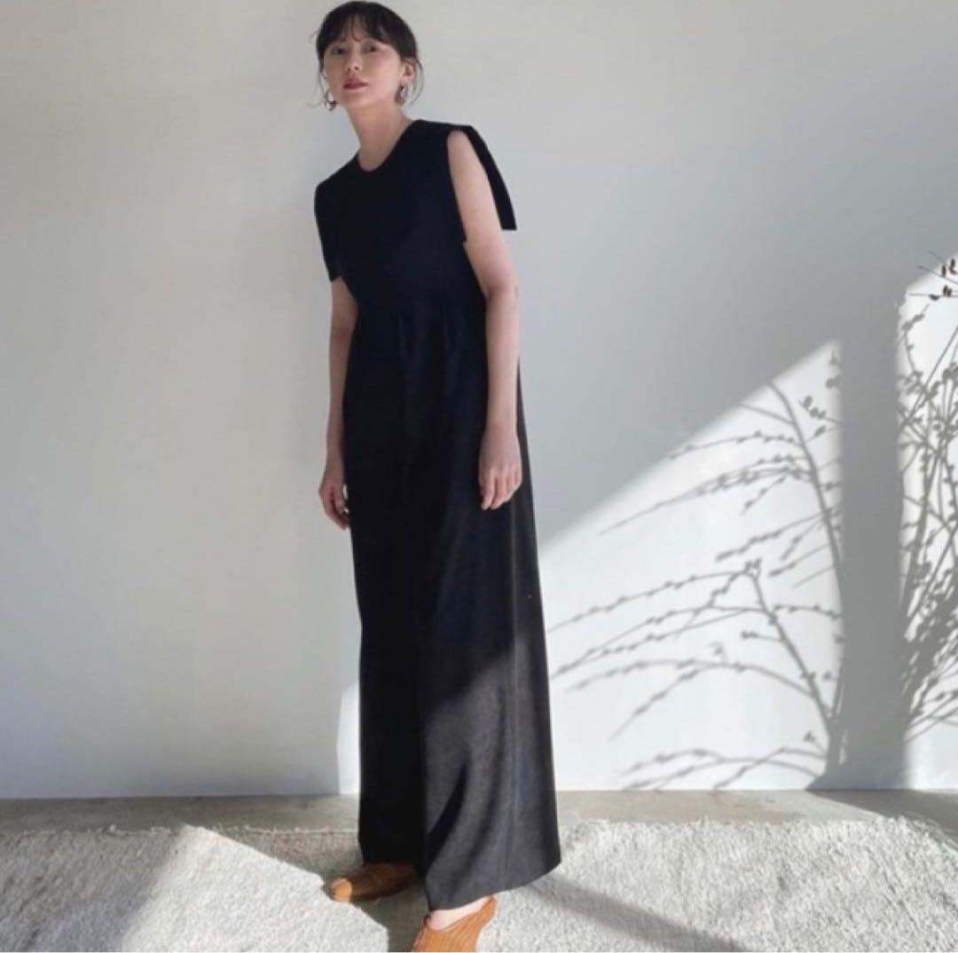 CLANE × Minami Tanaka スクエアスリーブオールインワン　黒