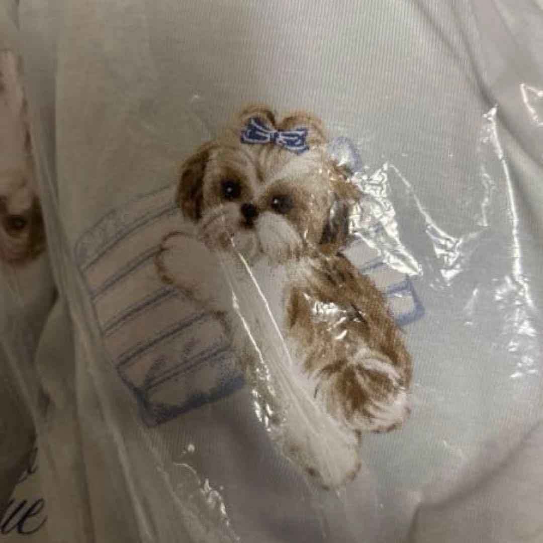 ジェラートピケ シーズー柄ロングパンツ ブルー ラスト1