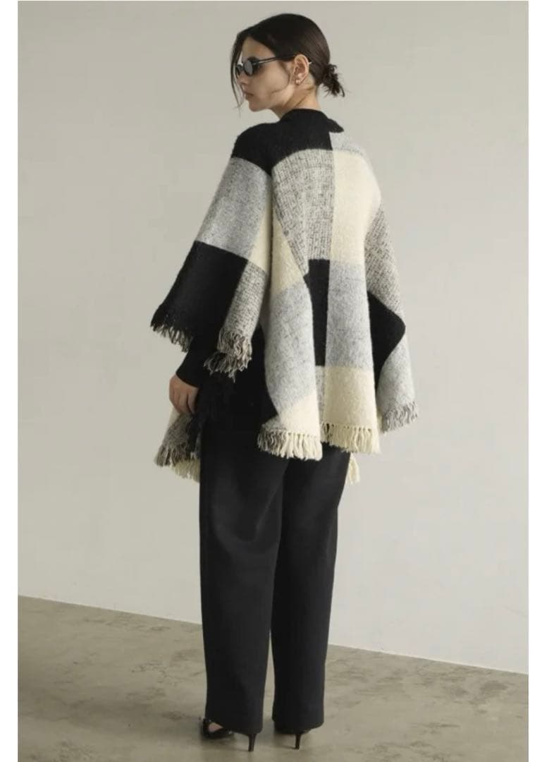 CLANE クラネ 新品未使用 タグ付き　WIDE CHECK PONCHO