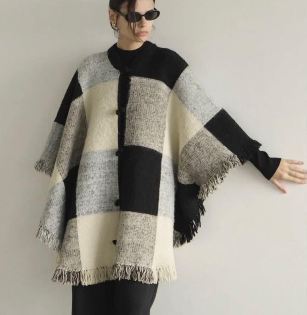 CLANE クラネ 新品未使用 タグ付き　WIDE CHECK PONCHO