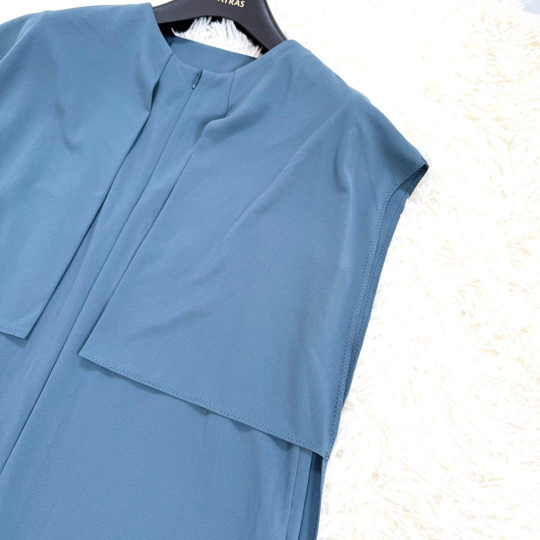 アドーア　ドライタッチスムース　オールインワンピース　ブルー　ケープ　M相当