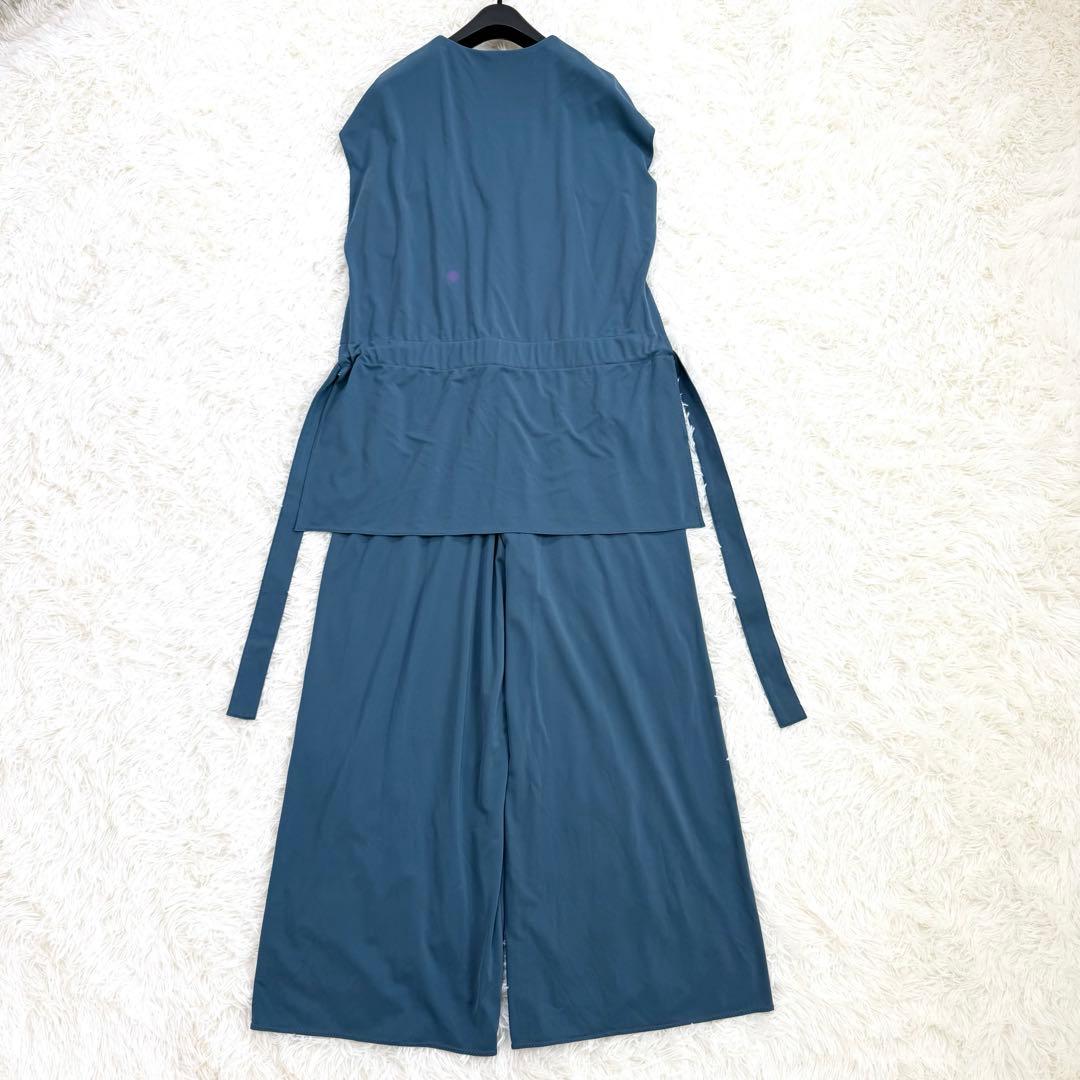 アドーア　ドライタッチスムース　オールインワンピース　ブルー　ケープ　M相当