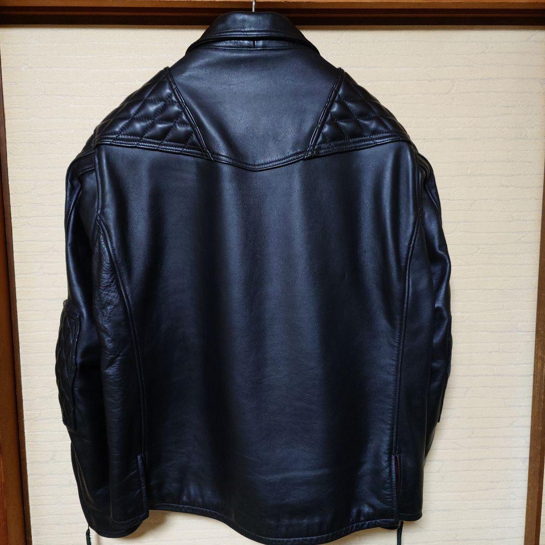 KADOYA K's Leather ブラックレザーライダースジャケット 3L