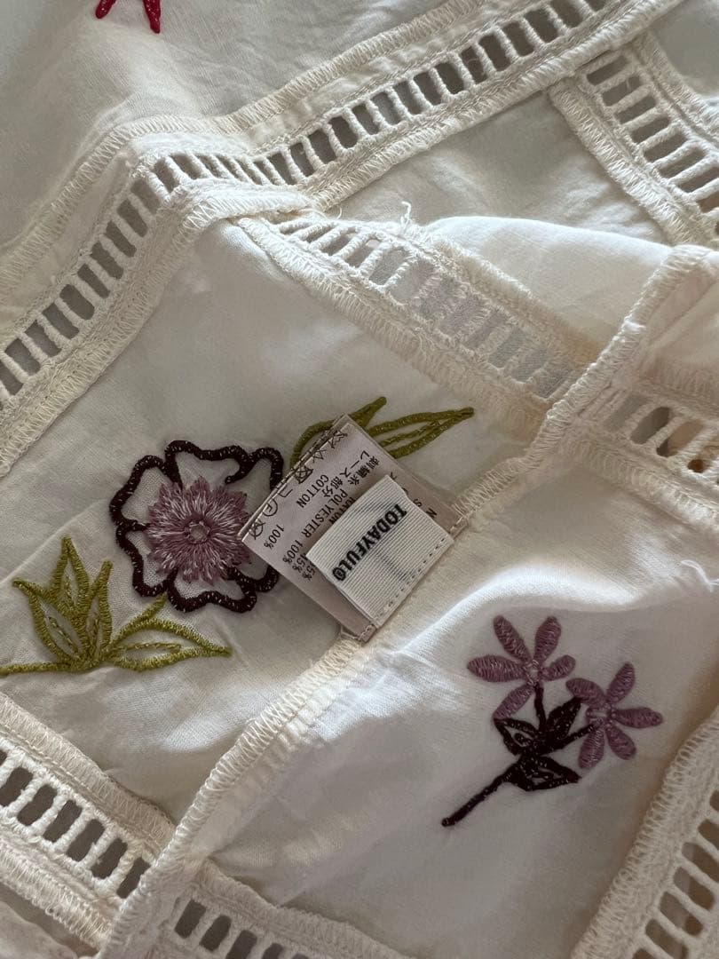 todayful kids 刺繍パッチワークシャツ