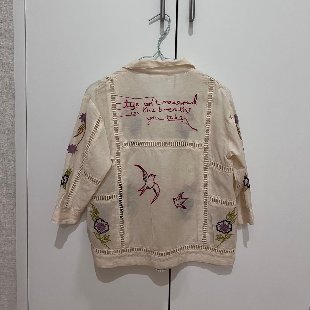 todayful kids 刺繍パッチワークシャツ