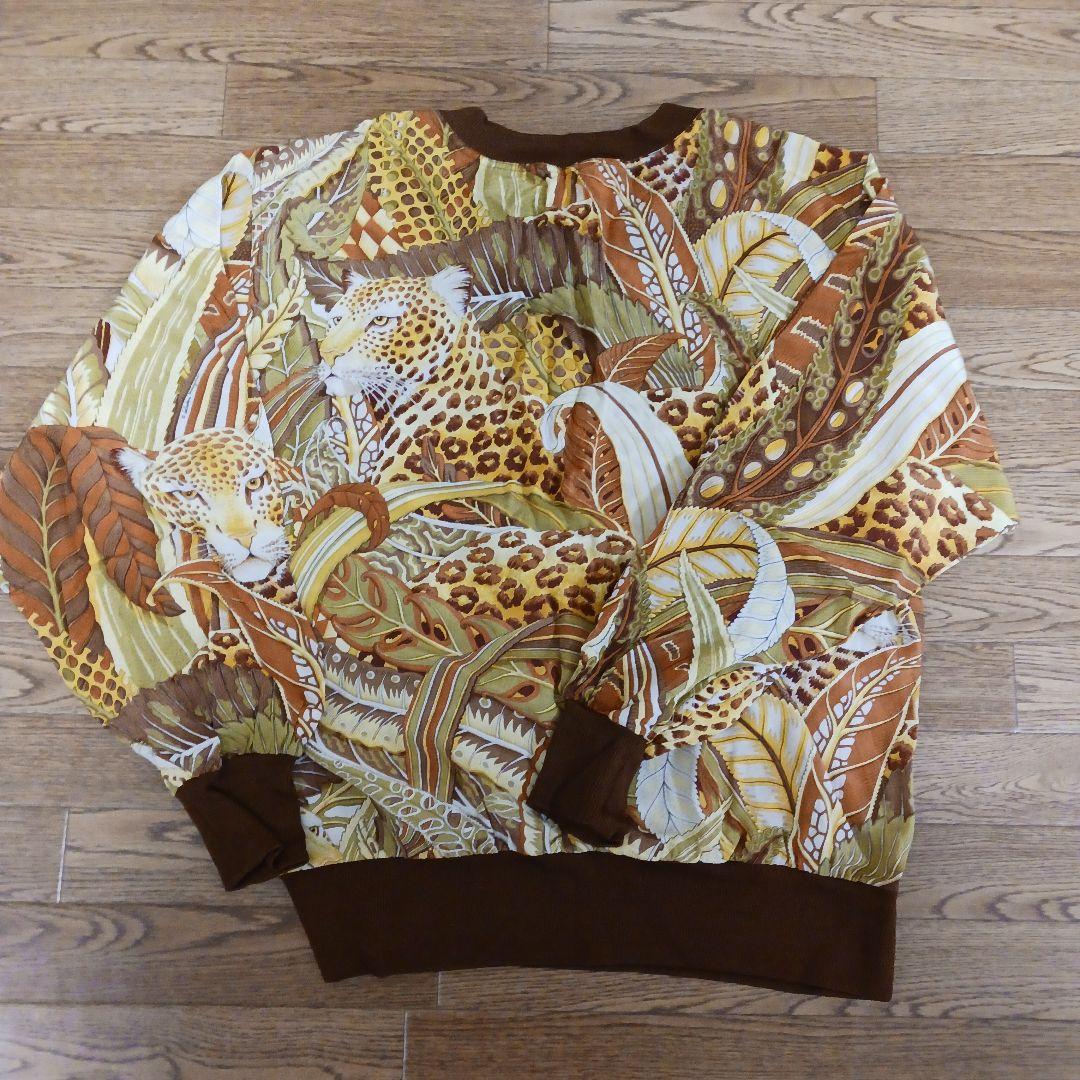 【美品】サルバトーレフェラガモ　シルクブラウス　カットソー　アニマル柄　ブラウン