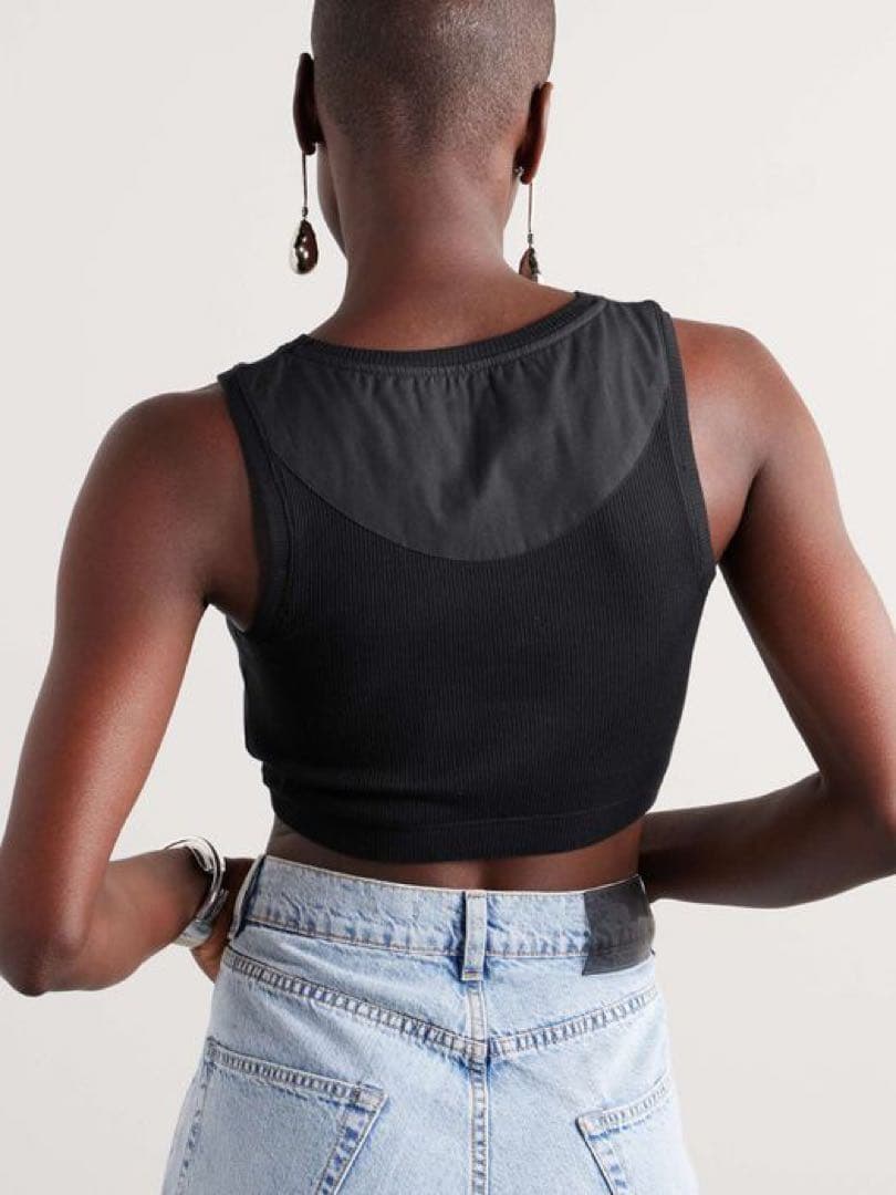 LOEWE ブラック クロップドタンクトップ