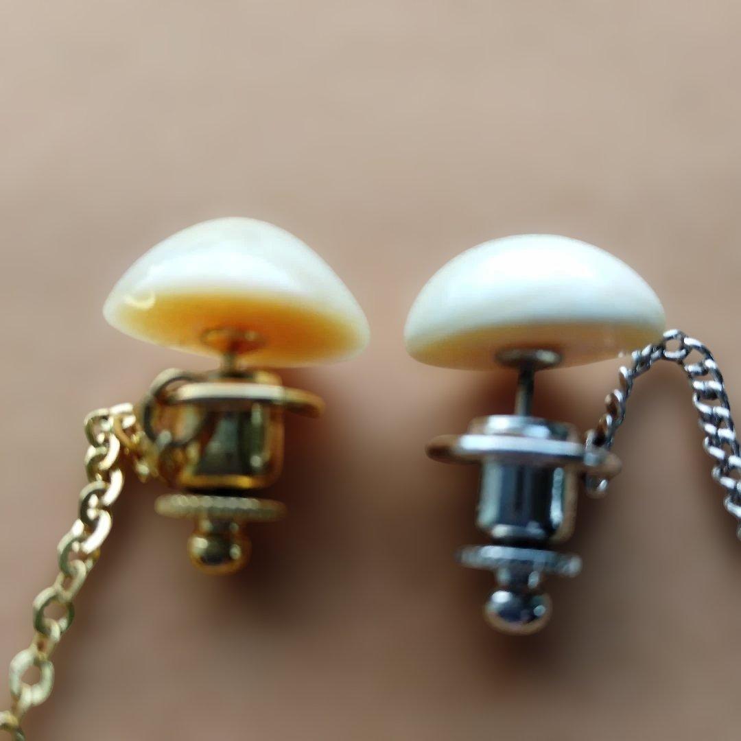 鯨歯　マッコウクジラ　牙玉 ネクタイピン　ドーム型　10個セット（箱なし）