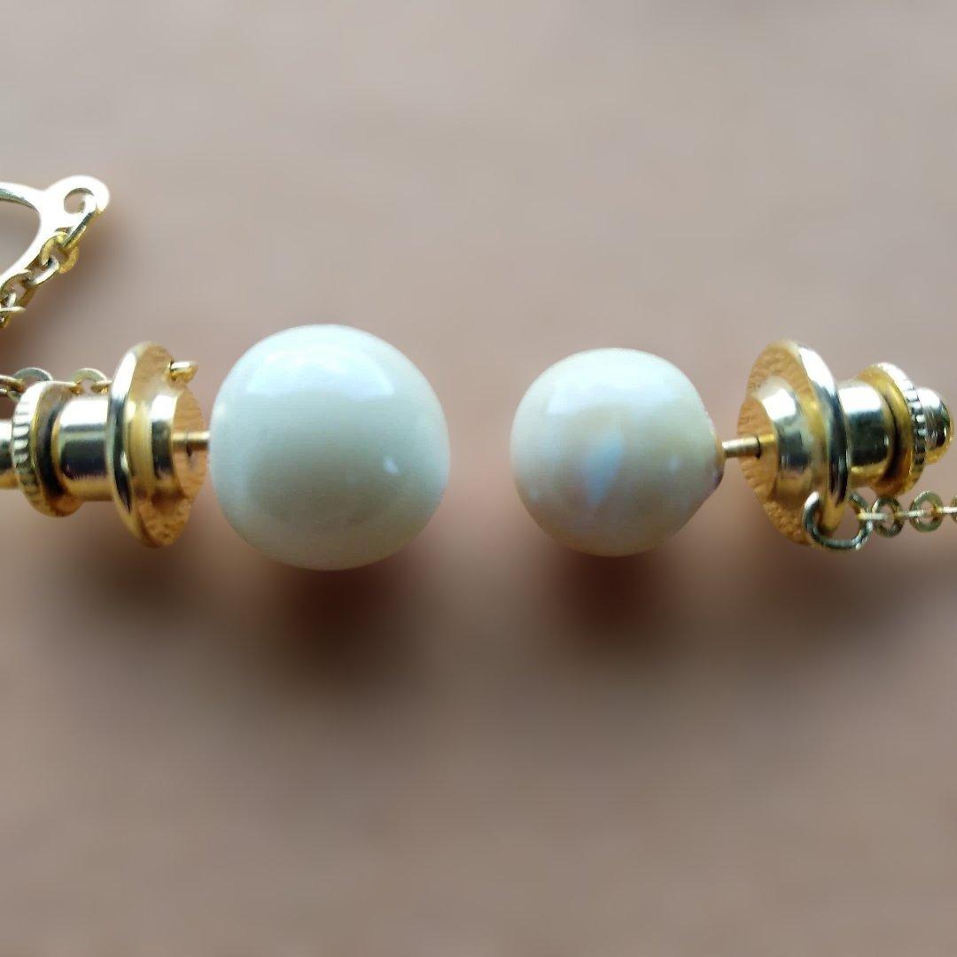 鯨歯　マッコウクジラ　牙玉 ネクタイピン　ドーム型　10個セット（箱なし）