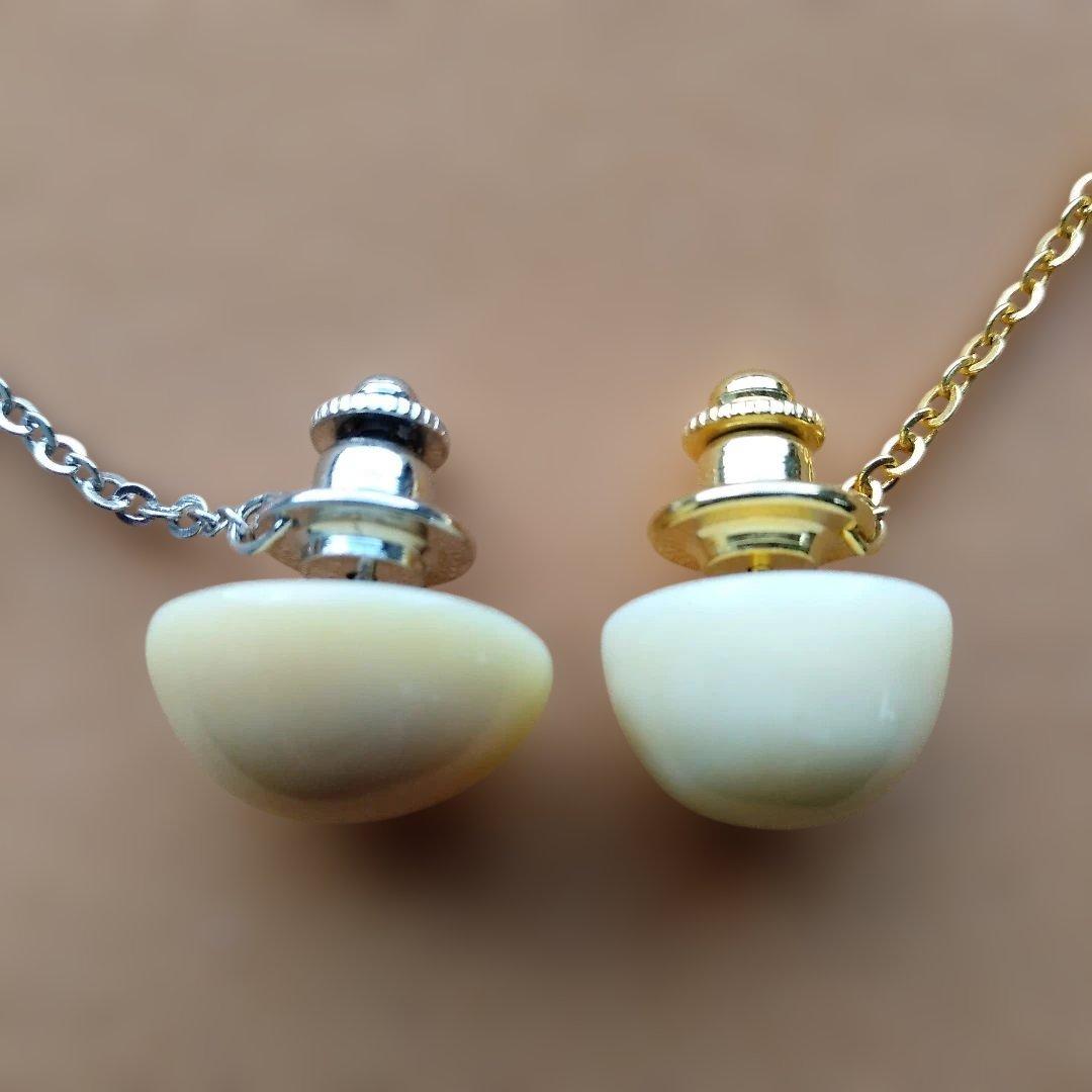 鯨歯　マッコウクジラ　牙玉 ネクタイピン　ドーム型　10個セット（箱なし）