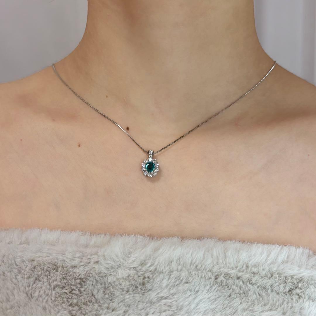 天然グランディディエライト ダイヤモンド ネックレス 計1.02ct GIA