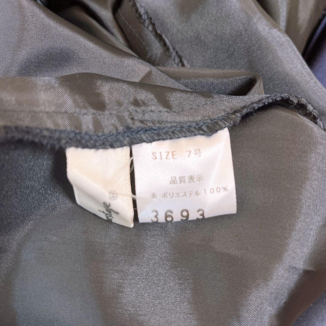 ロング マザーズ ドレス ネイビー シャンタン フォーマル ノースリーブ 7号