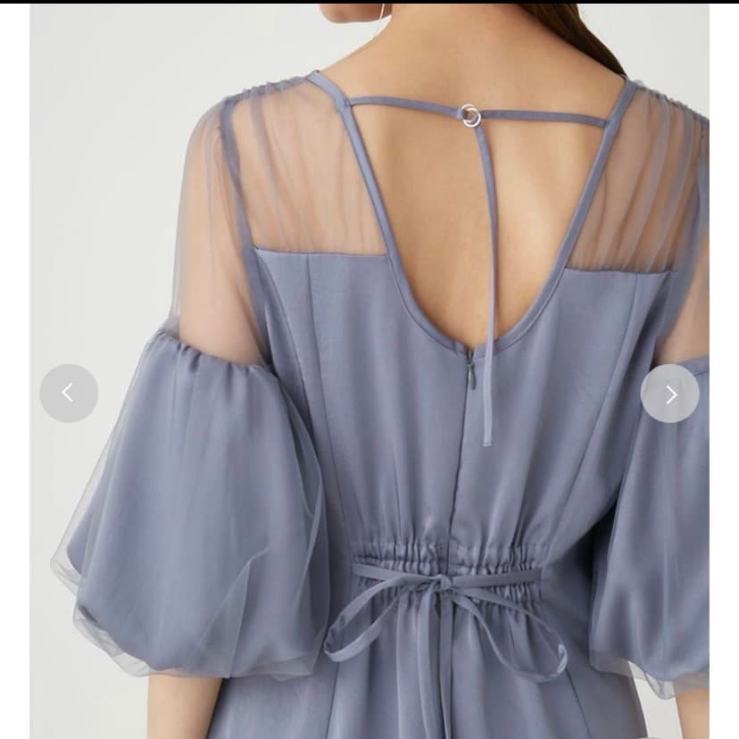 タグ付き　FRAY I.D フレイアイディー チュールコンビパフスリーブドレス