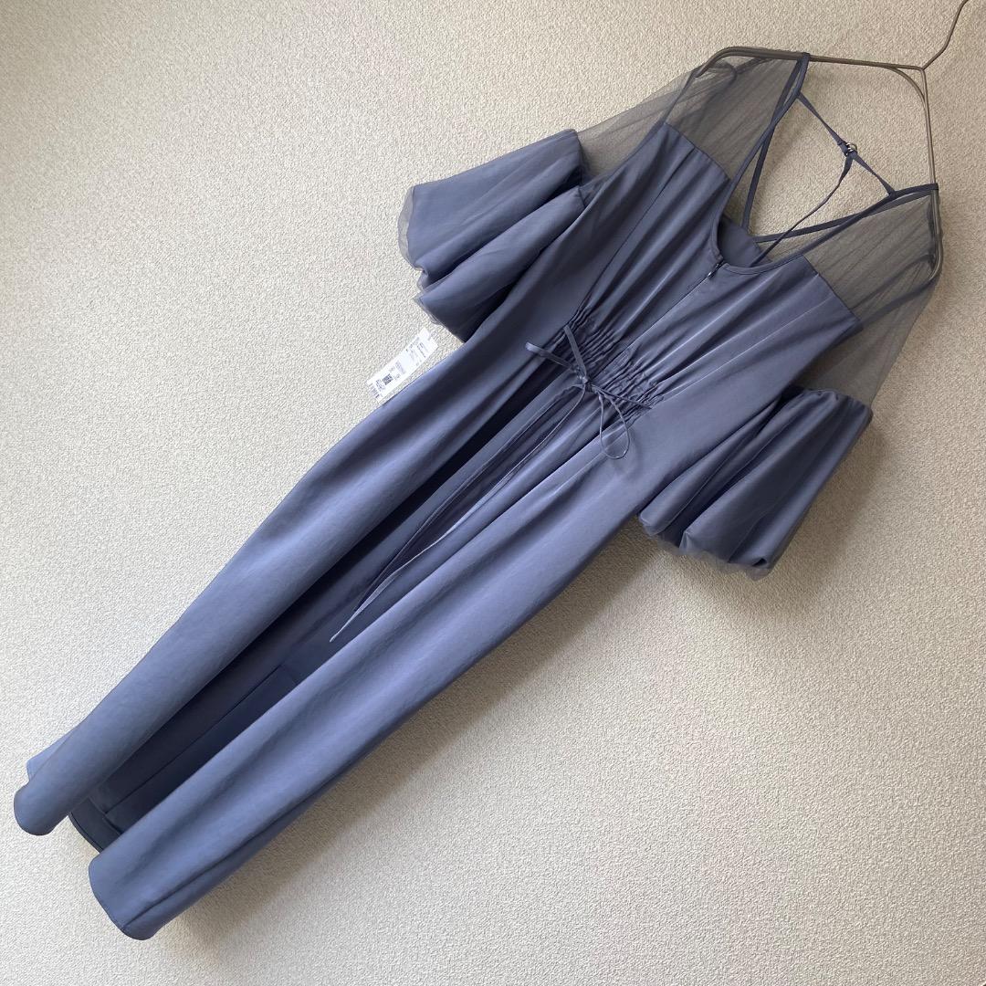 タグ付き　FRAY I.D フレイアイディー チュールコンビパフスリーブドレス