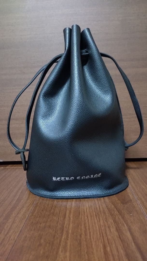 アダムスジャグラー　レトロエンジン　レザー　パースバック　巾着