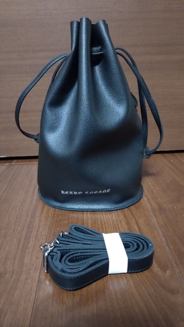 アダムスジャグラー　レトロエンジン　レザー　パースバック　巾着