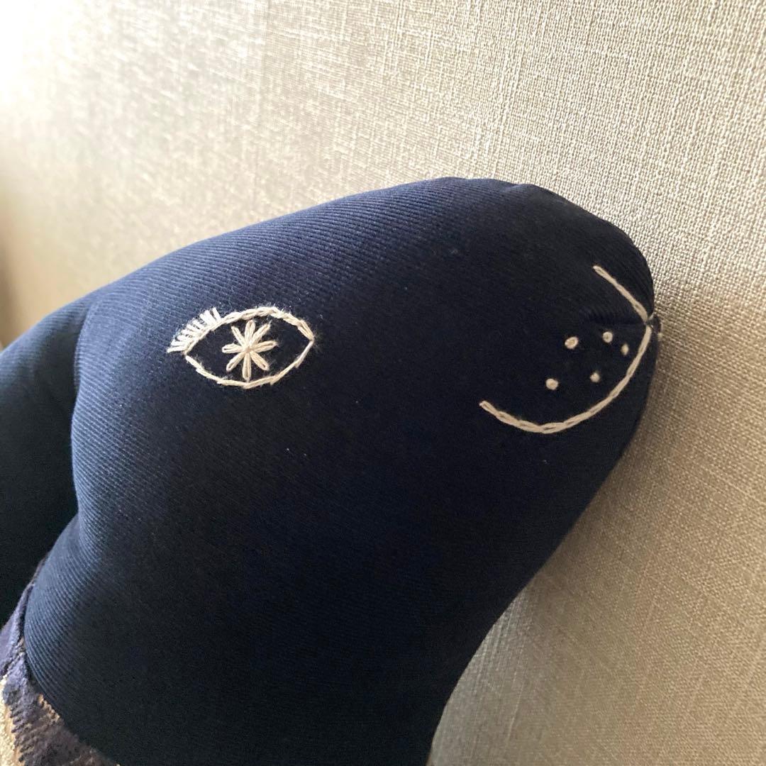 [新品] ミナペルホネン　うさぎクッション　フォグランド　ネイビー