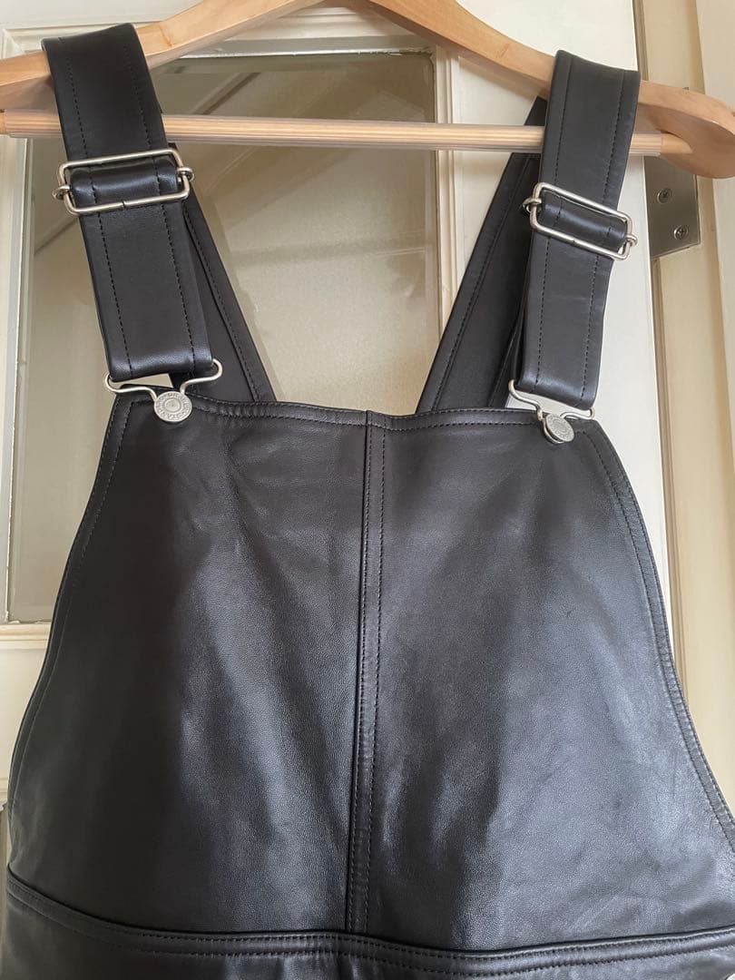 美品 drawer 上質レザー サロペット ジャンパー スカート 38 レア