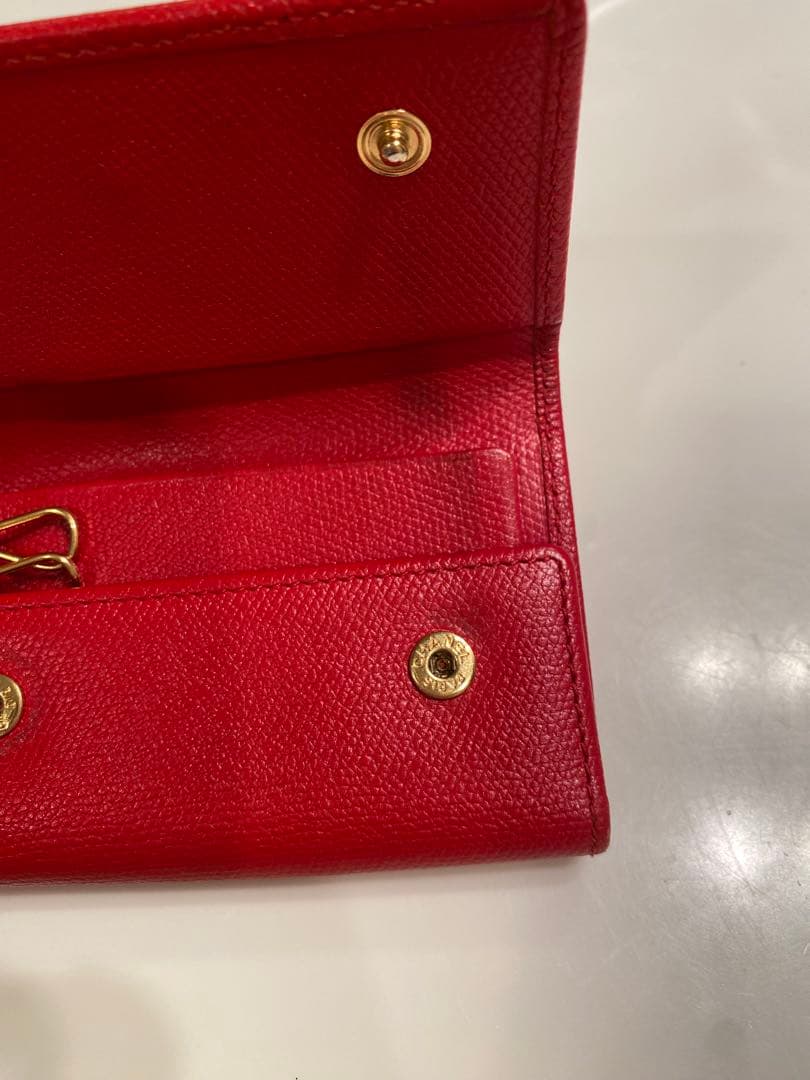 シャネル ココマーク レザーキーケース 赤