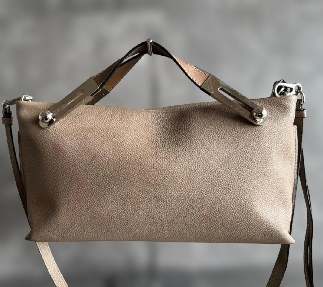 ロエベ LOEWE ミッシー ベージュレザー ショルダー クラッチ バッグ