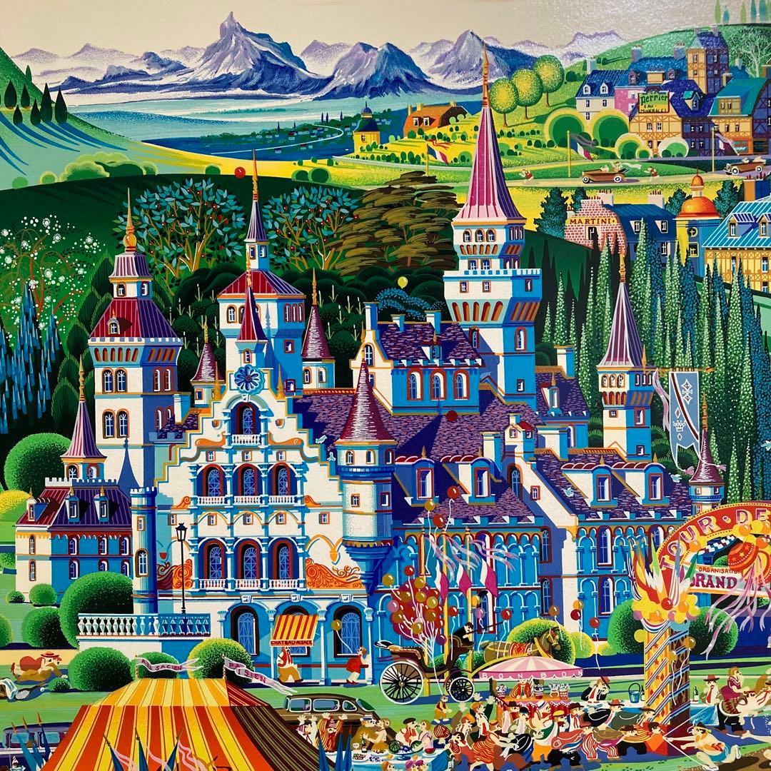 【真作】ヒロ・ヤマガタ「フィニッシュライン」シルクスクリーン 直筆サイン 版画