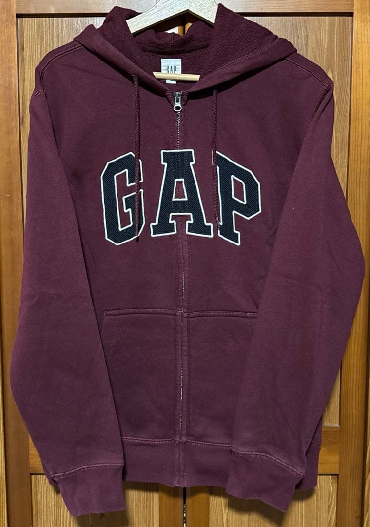 GAP バーガンディ ワインレッド ジップアップパーカー M 裏起毛