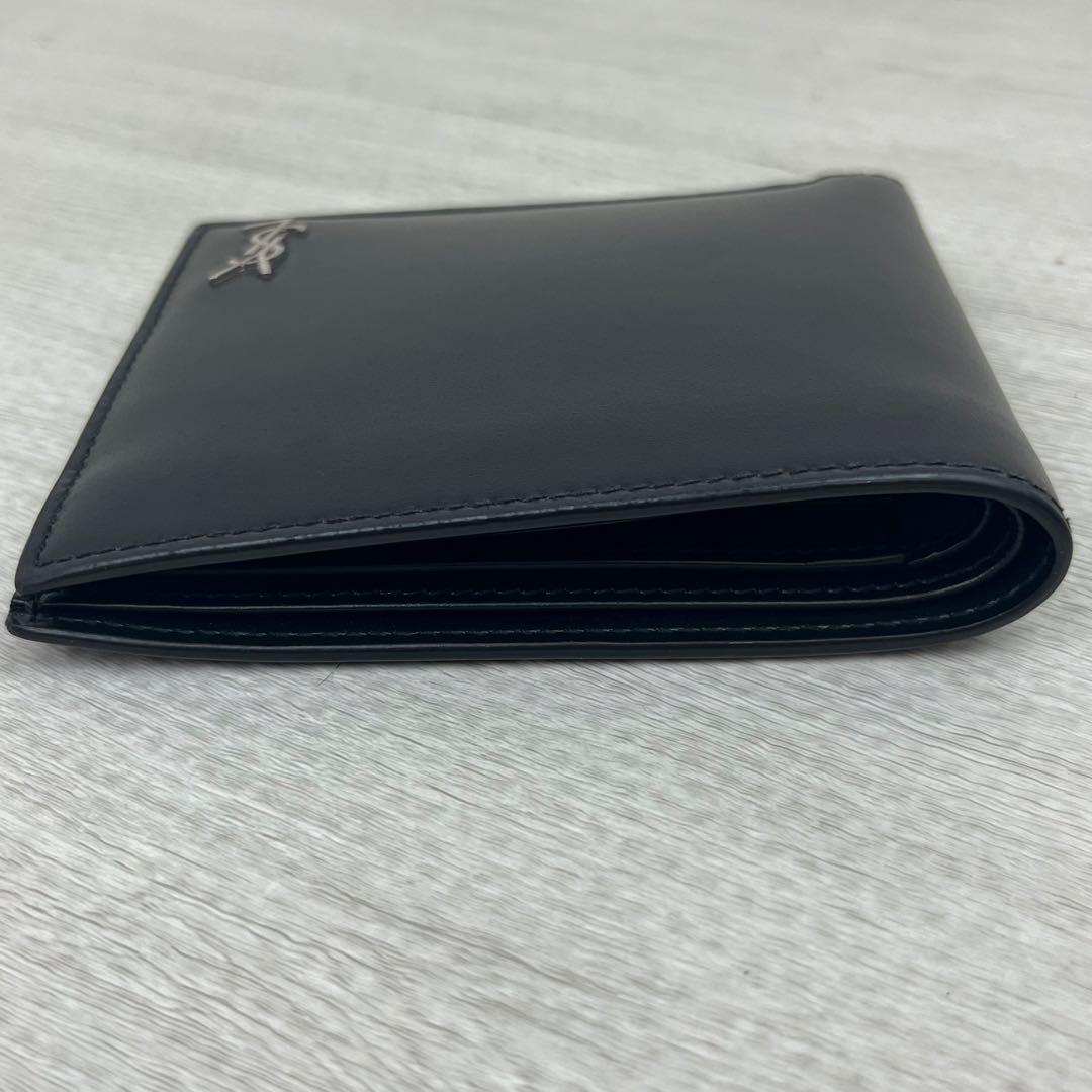 未使用に近い✨ サンローラン 二つ折り財布 タイニー カサンドラ レザー 黒