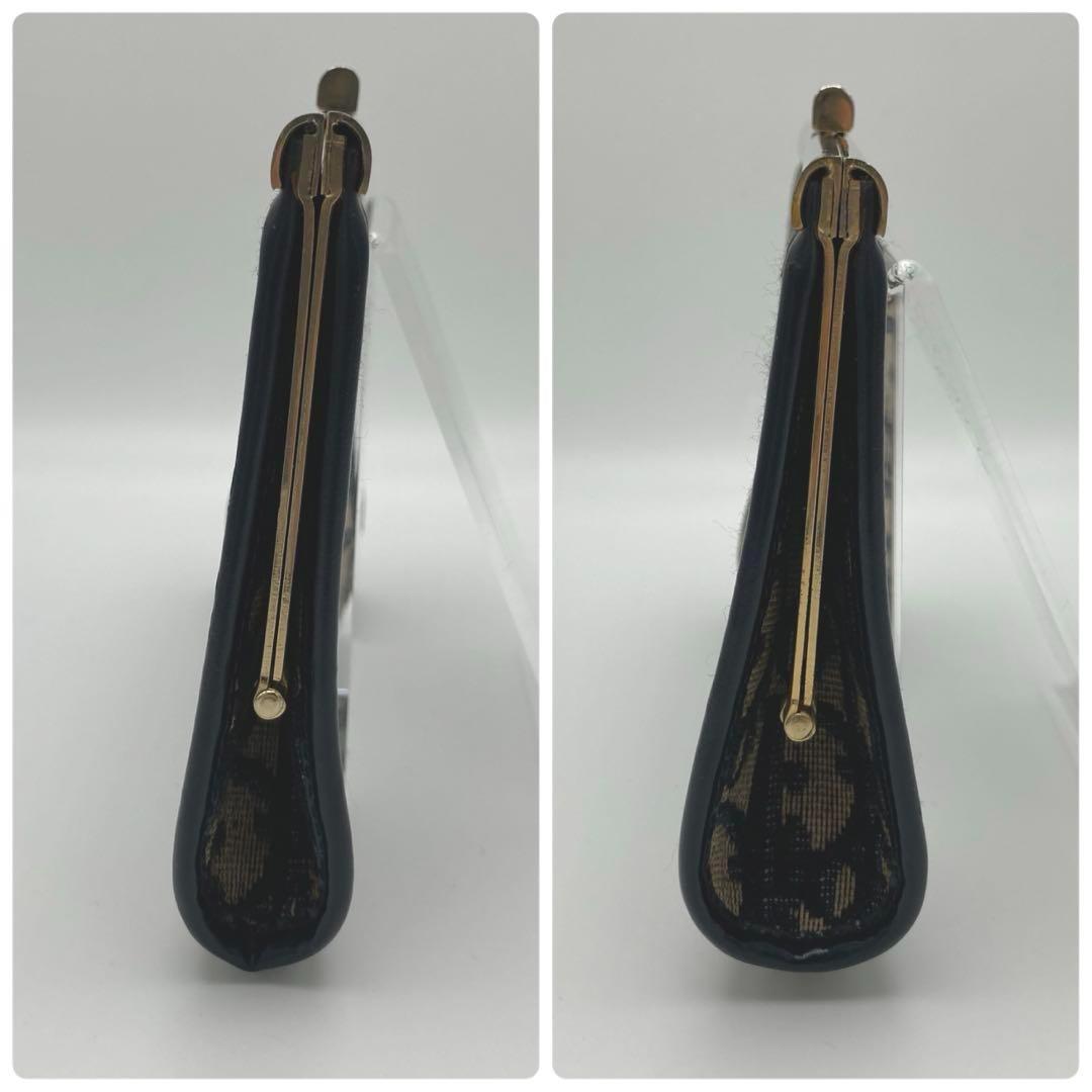 ✨美品✨ディオール トロッター柄 がま口 80年代ヴィンテージ ネイビー