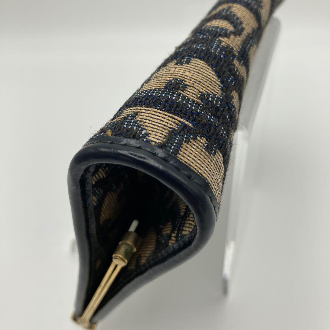 ✨美品✨ディオール トロッター柄 がま口 80年代ヴィンテージ ネイビー